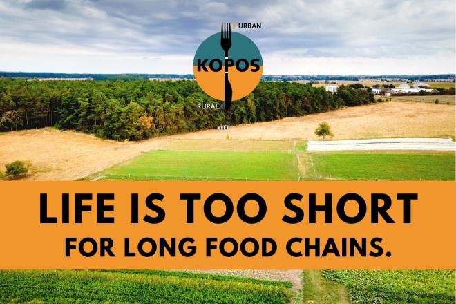 Postkarte: Life is too short for long food chains