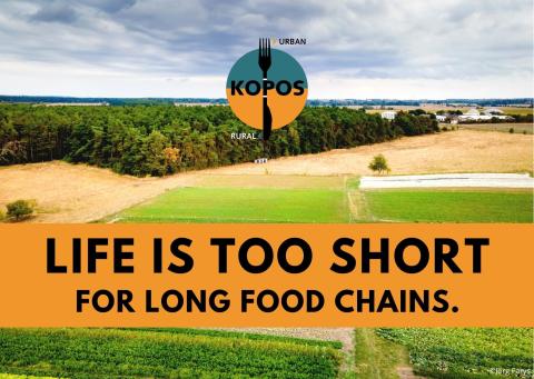 Postkarte: Life is too short for long food chains