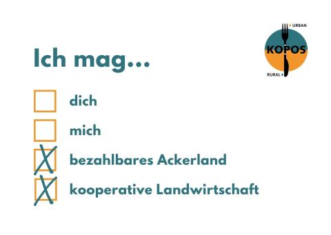 Postkarte: Ich mag ... bezahlbares Ackerland